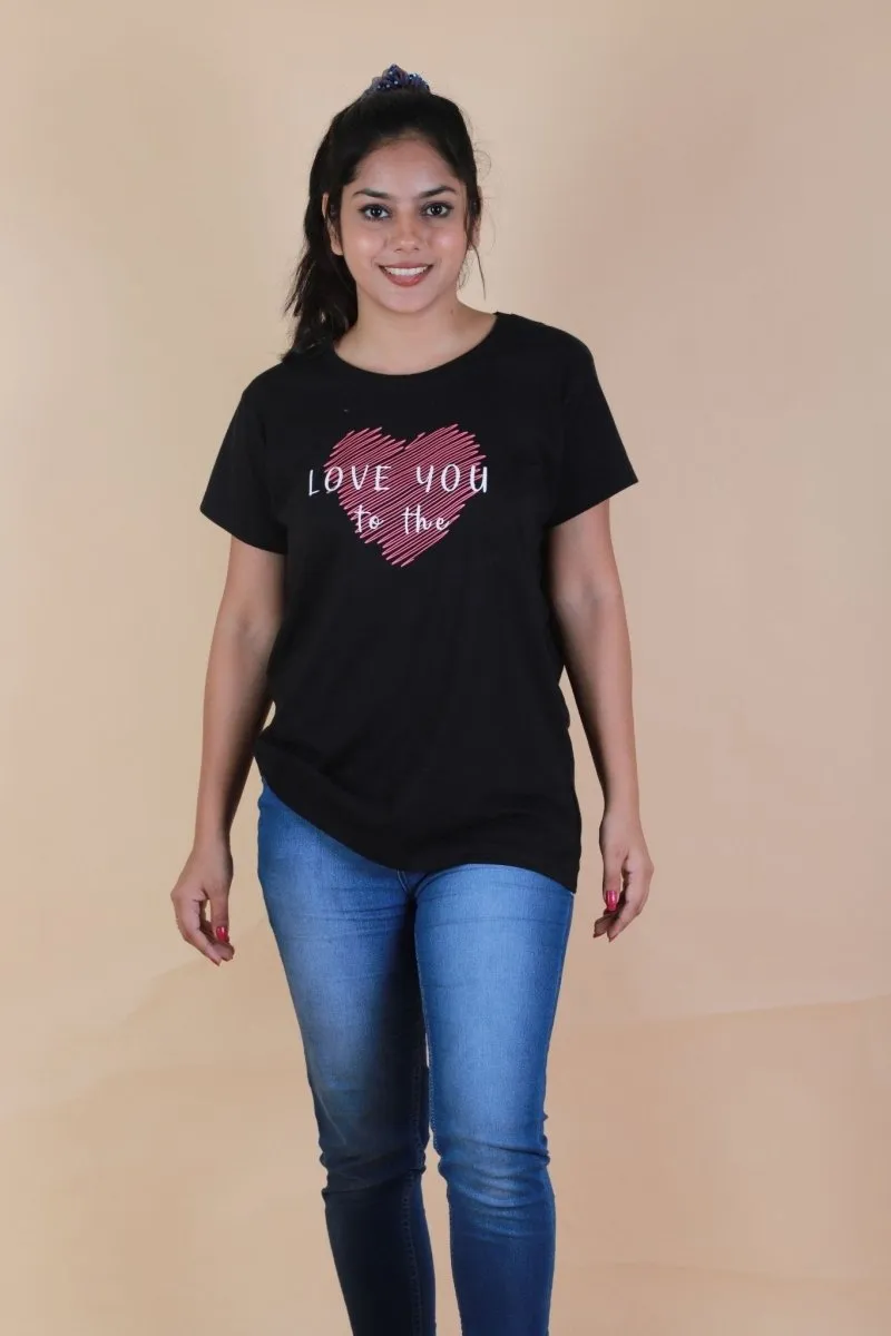 Love You To The Moon Matching Family T Shirts- Combo Of 2