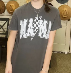 Mama Checkered bolt graphic tee