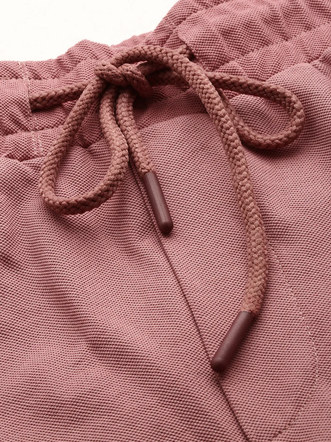 Men Mauve Round Neck T-Shirt & Shorts Co ords Set