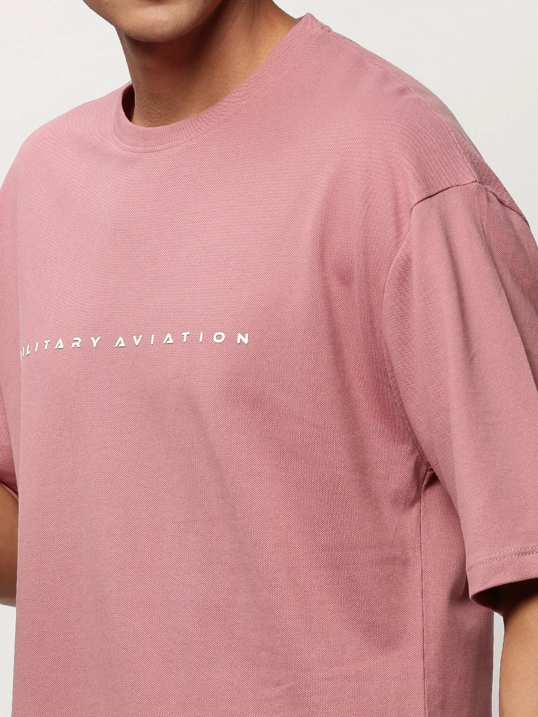 Men Mauve Round Neck T-Shirt & Shorts Co ords Set