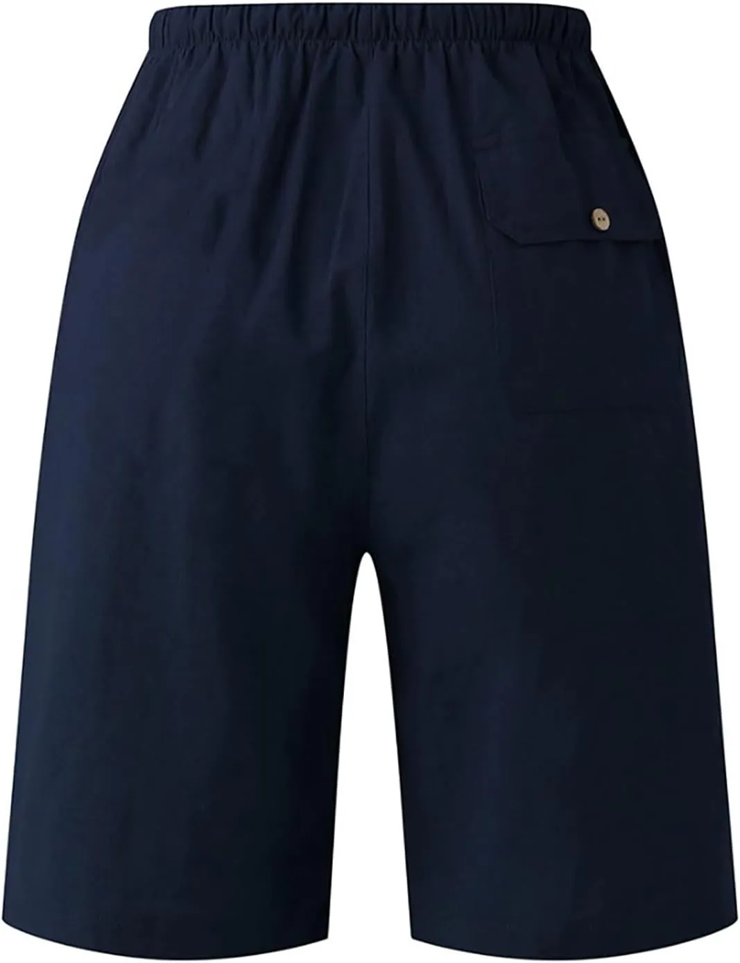 Mens Casual 5"/ 7" Cotton Linen Shorts Elastic Waist Drawstring Workout Running Jogging Summer Beach Shorts Pockets