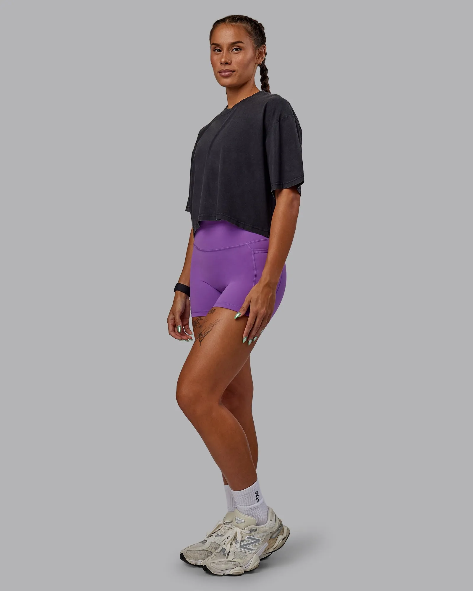 Miami 2025 FLXCotton Cropped Tee - Black-Purple Swirl