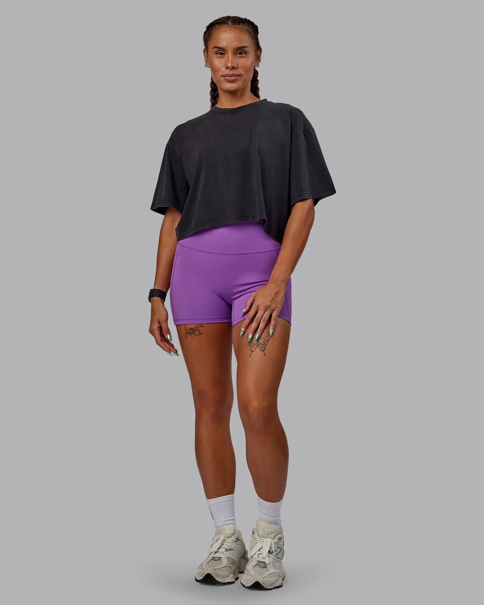 Miami 2025 FLXCotton Cropped Tee - Black-Purple Swirl