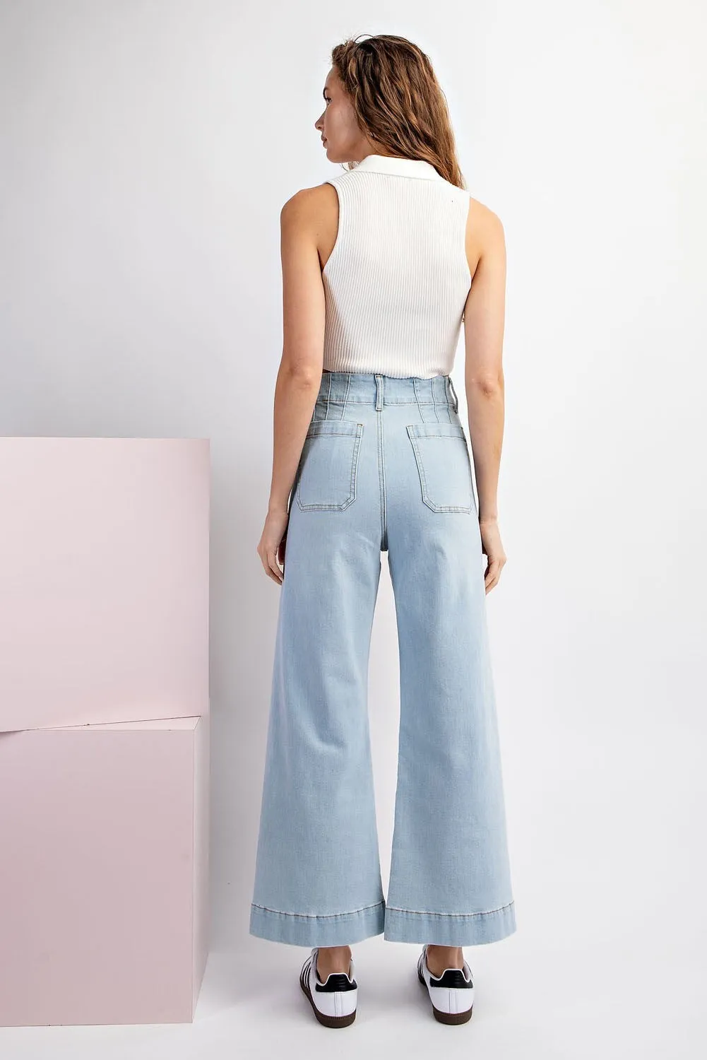 MINERAL WASHED DENIM PANTS