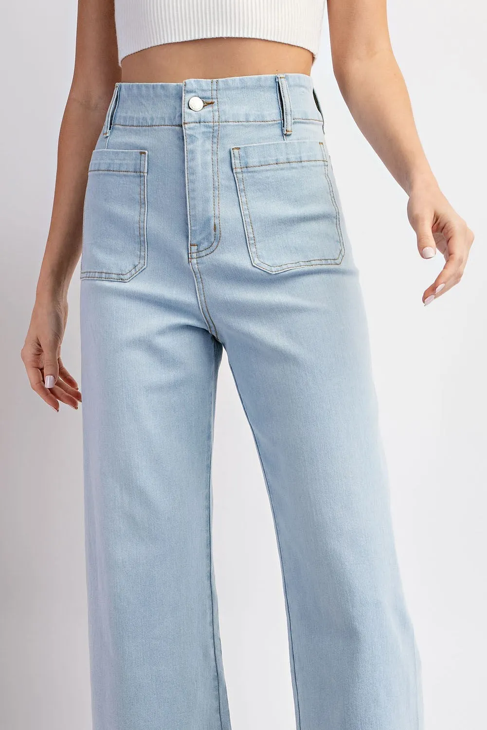 MINERAL WASHED DENIM PANTS