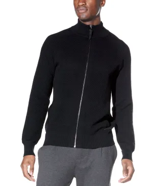 Nikhil Zip Funnel Neck Sweater (Black)