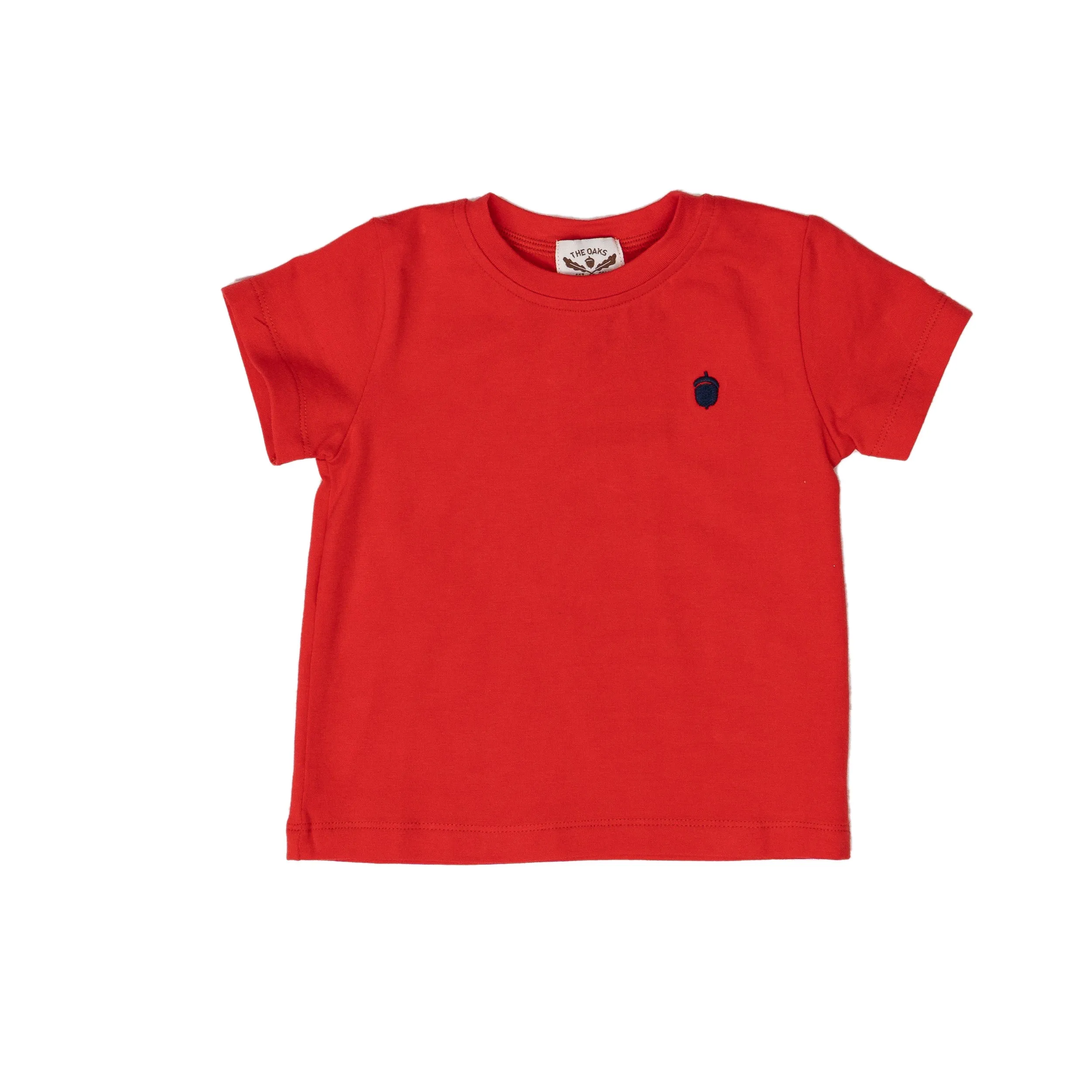 Oaks Red Signature Tee with Navy Acorn