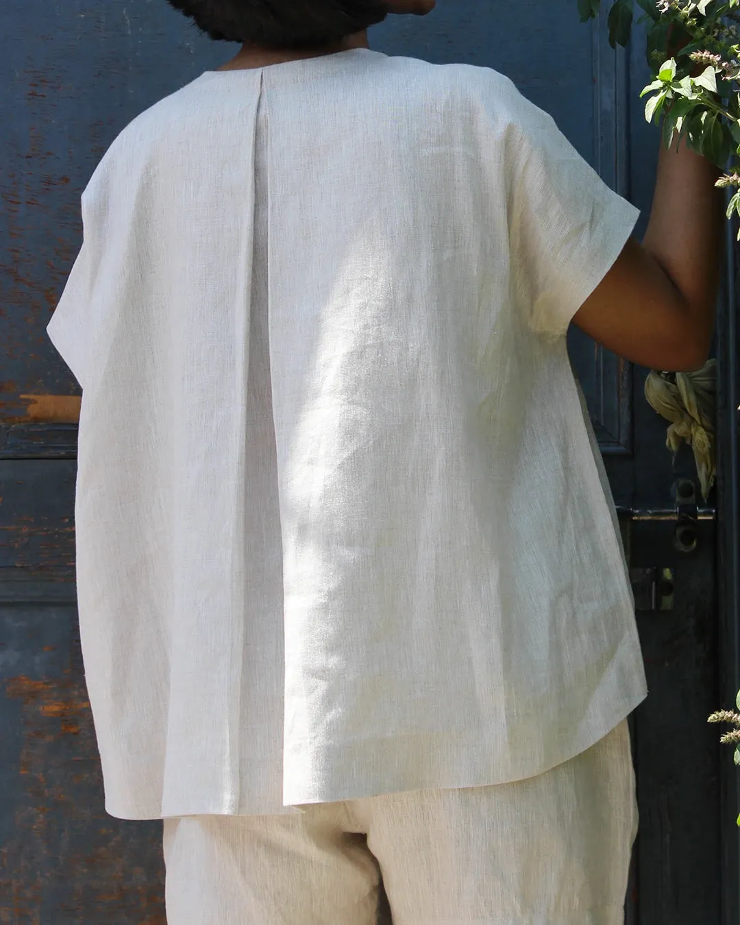 Orchid Drop Shoulder Hemp Top