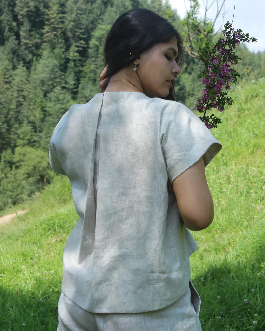 Orchid Drop Shoulder Hemp Top
