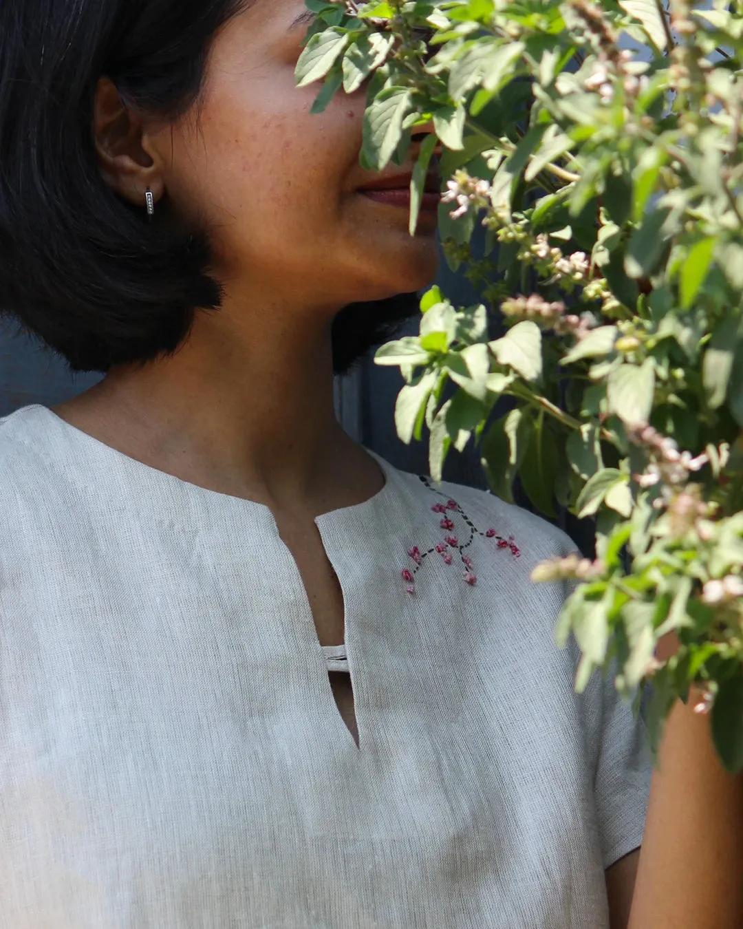 Orchid Drop Shoulder Hemp Top