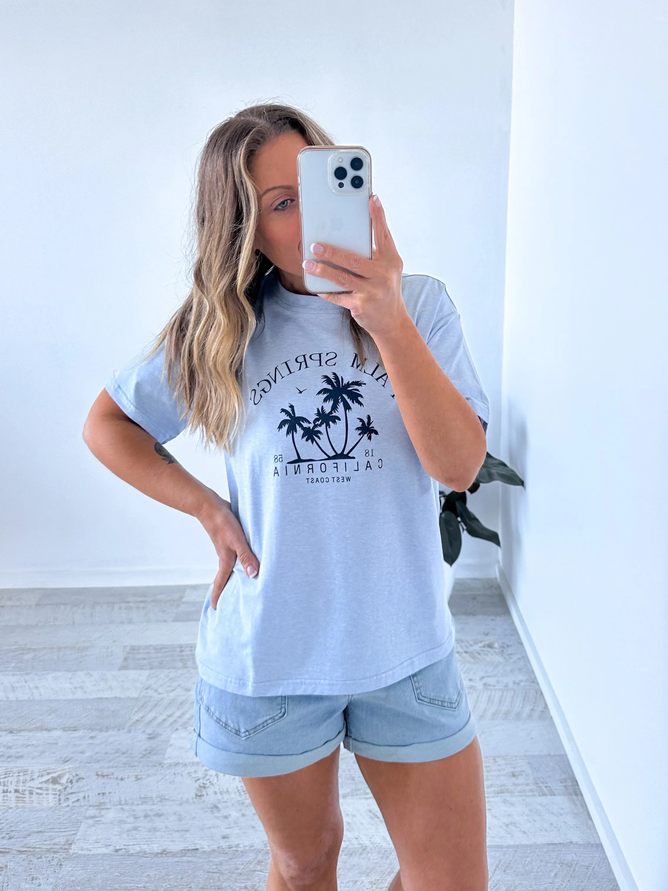 Palm Springs Tee - Blue