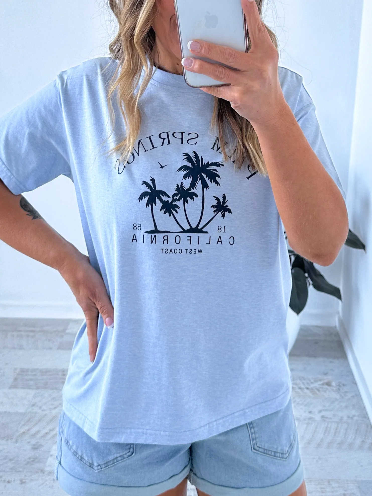 Palm Springs Tee - Blue