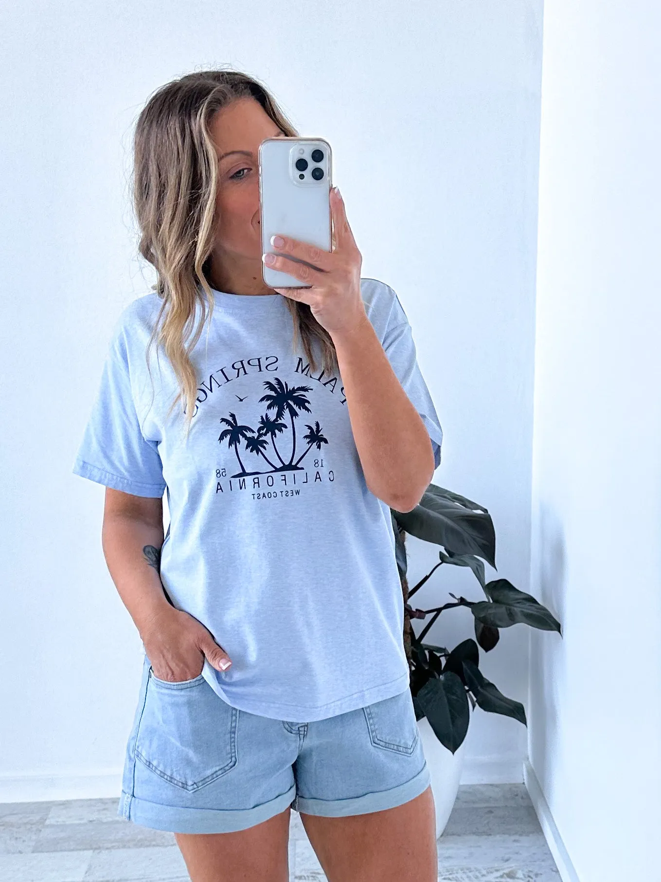 Palm Springs Tee - Blue