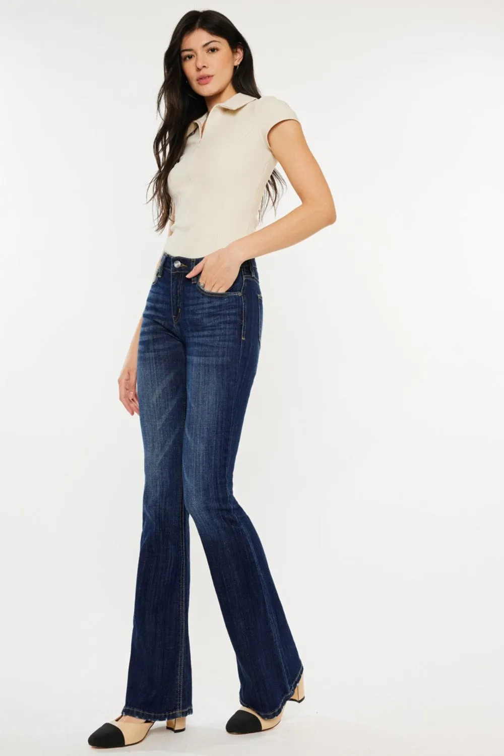 Phoenix Mid Rise Classic Slim Flare Jeans