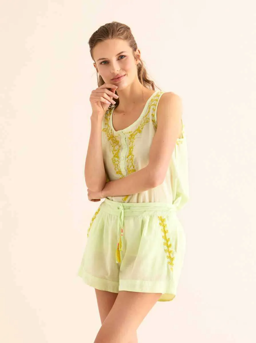 Pocket Detailed Shorts Light Green