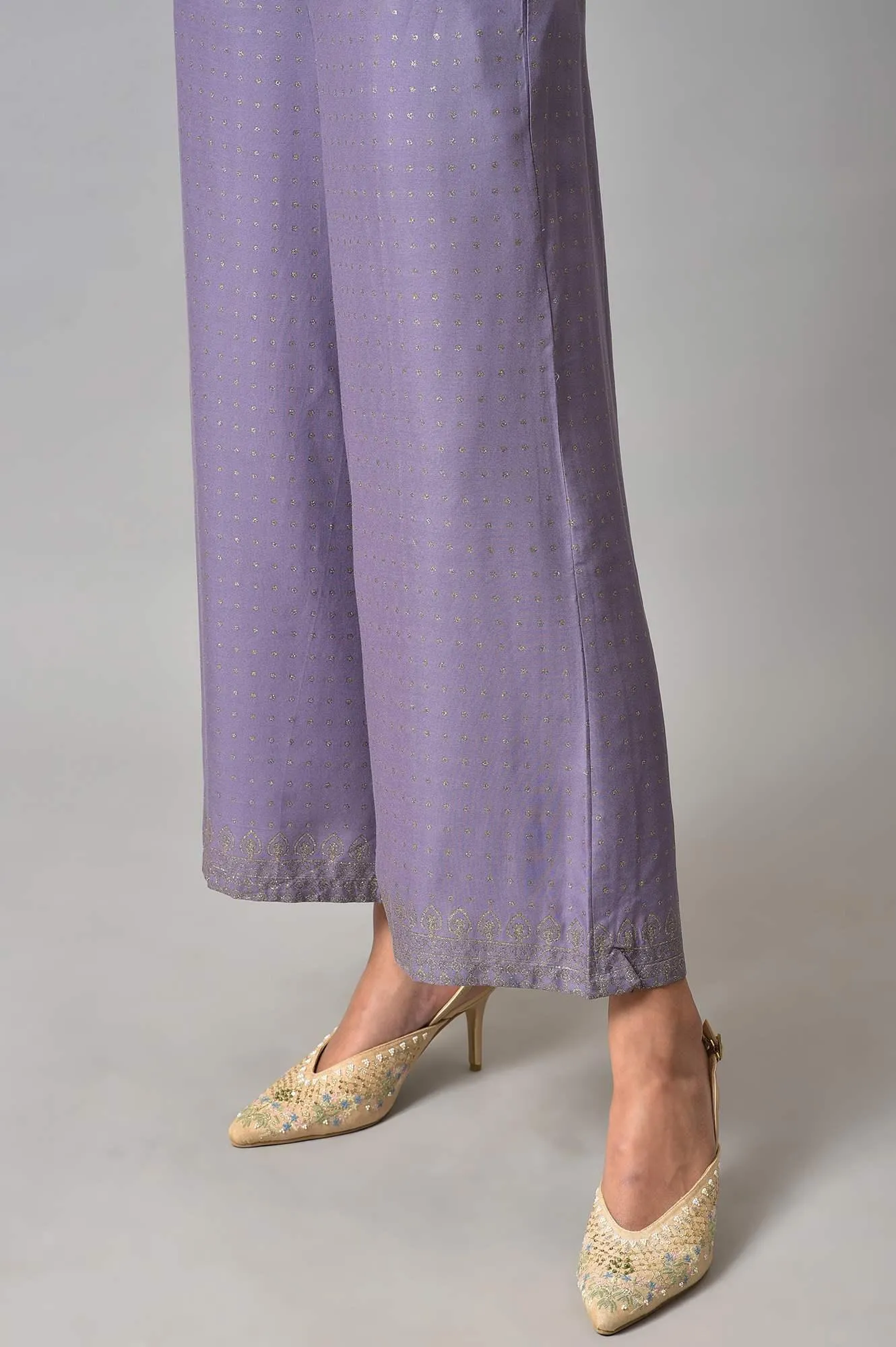 Purple Glitter Printer Pants