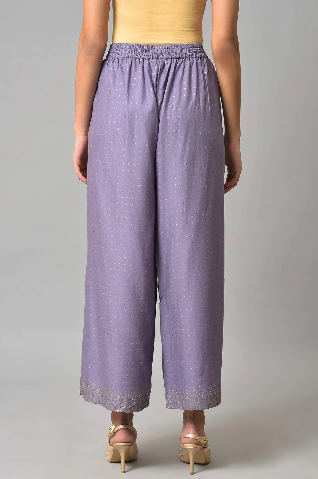 Purple Glitter Printer Pants