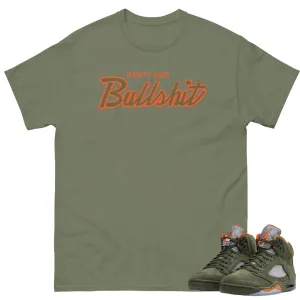 Retro 5 Olive/Solar Orange "Party" Shirt