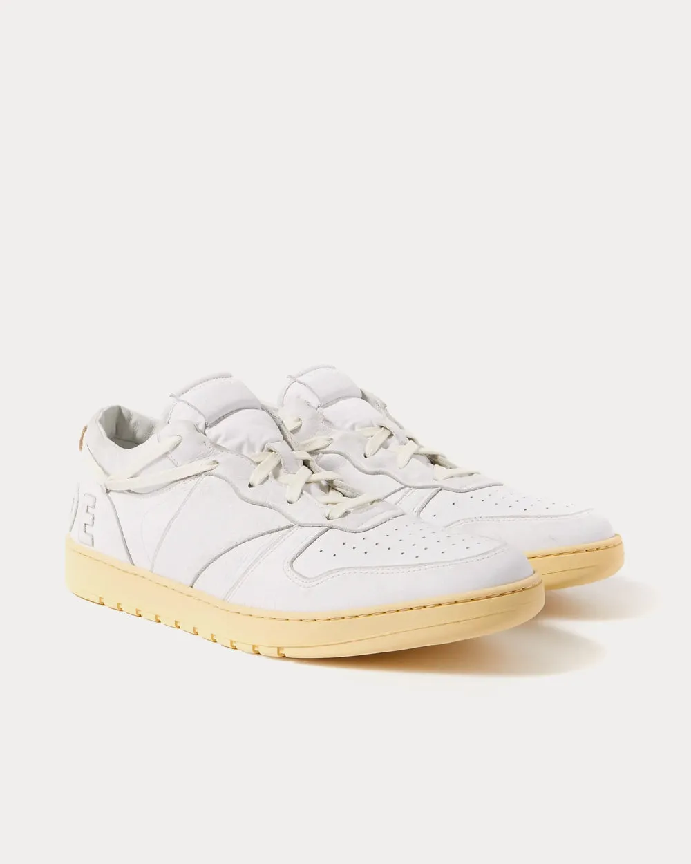 Rhecess Distressed Leather White Low Top Sneakers