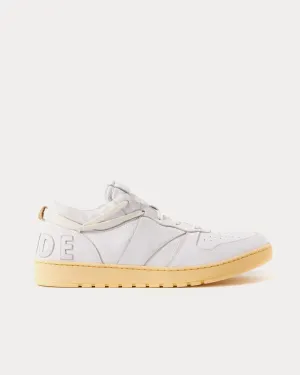 Rhecess Distressed Leather White Low Top Sneakers