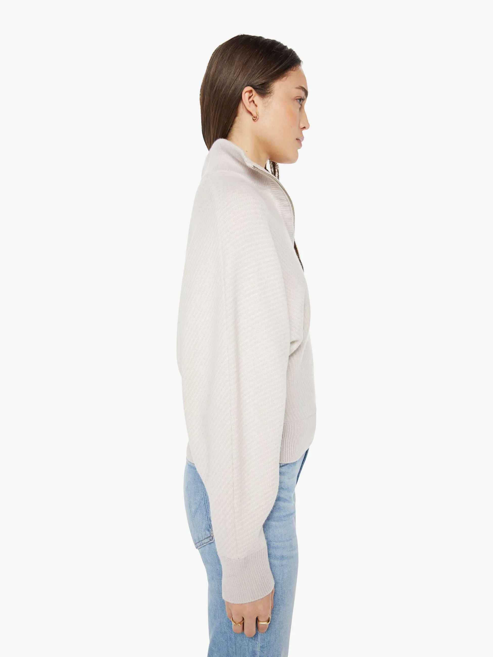 SABLYN Amber Mock Neck Half Zip Dolman - Himalaya Gardenia