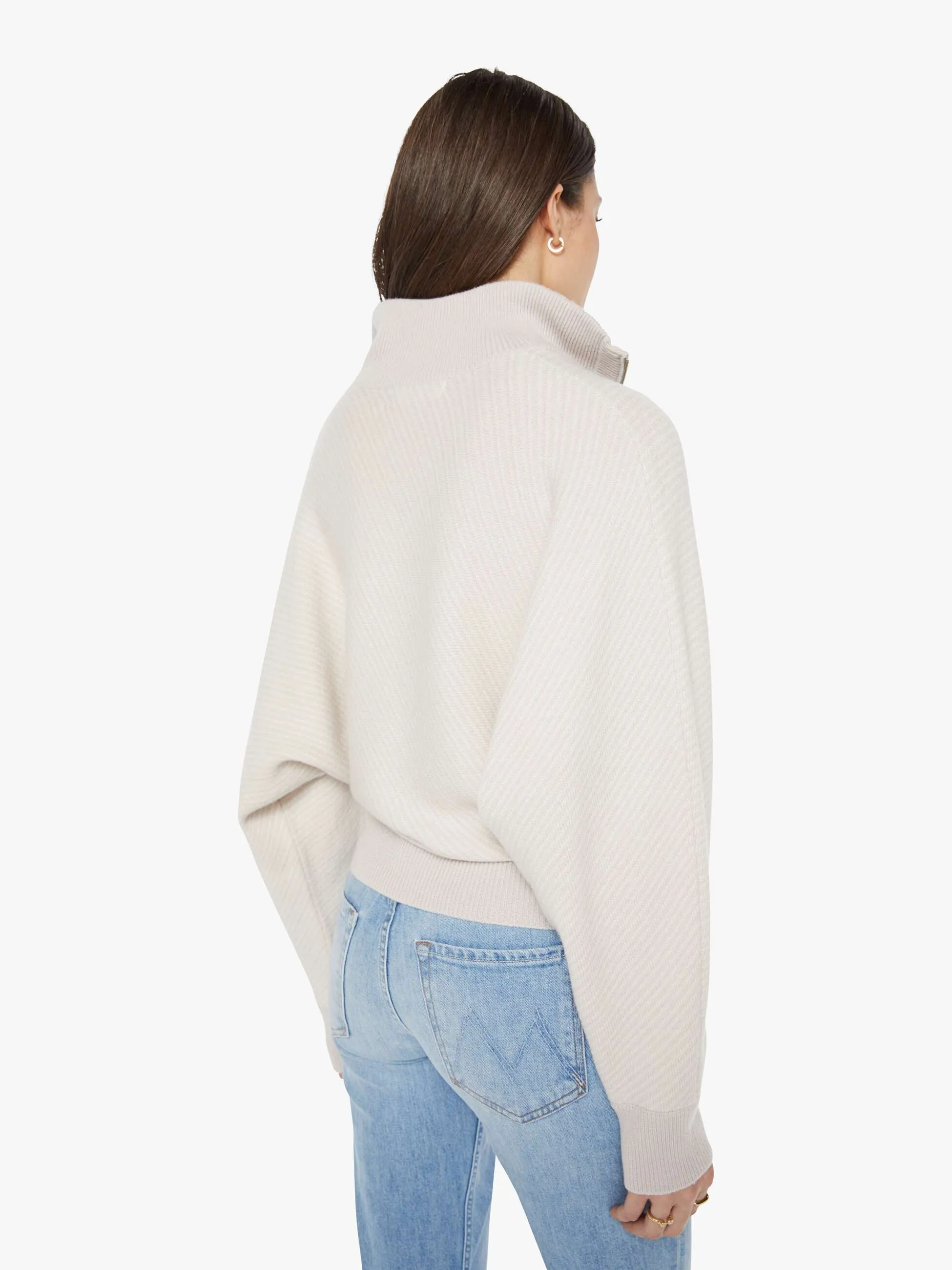 SABLYN Amber Mock Neck Half Zip Dolman - Himalaya Gardenia