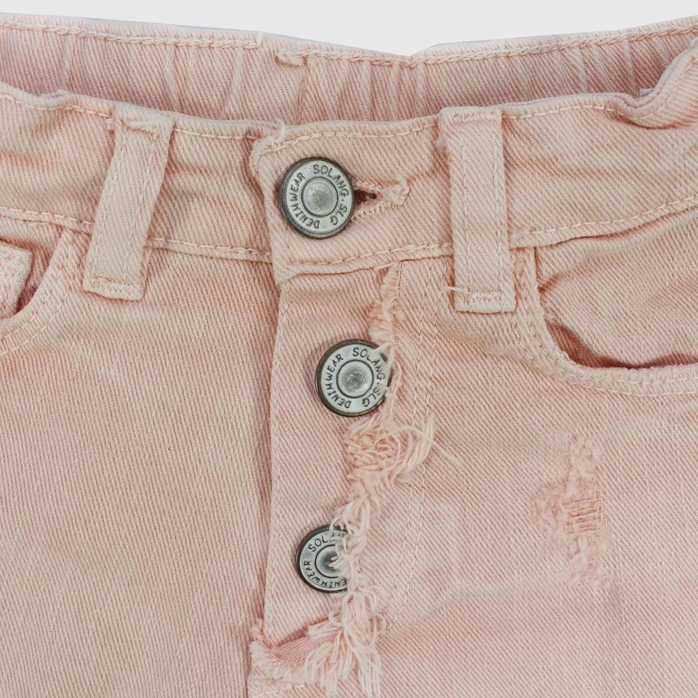Salmon Ripped Shorts