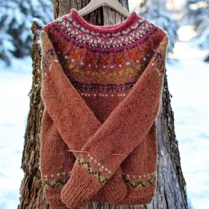 Sarah - Vintage Icelandic Jacquard printed sweatshirt