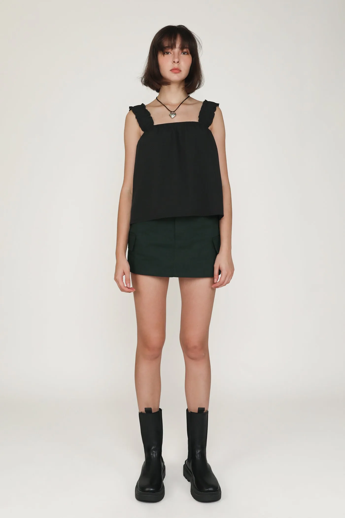 Sebelle Ruched Strap Flare Top