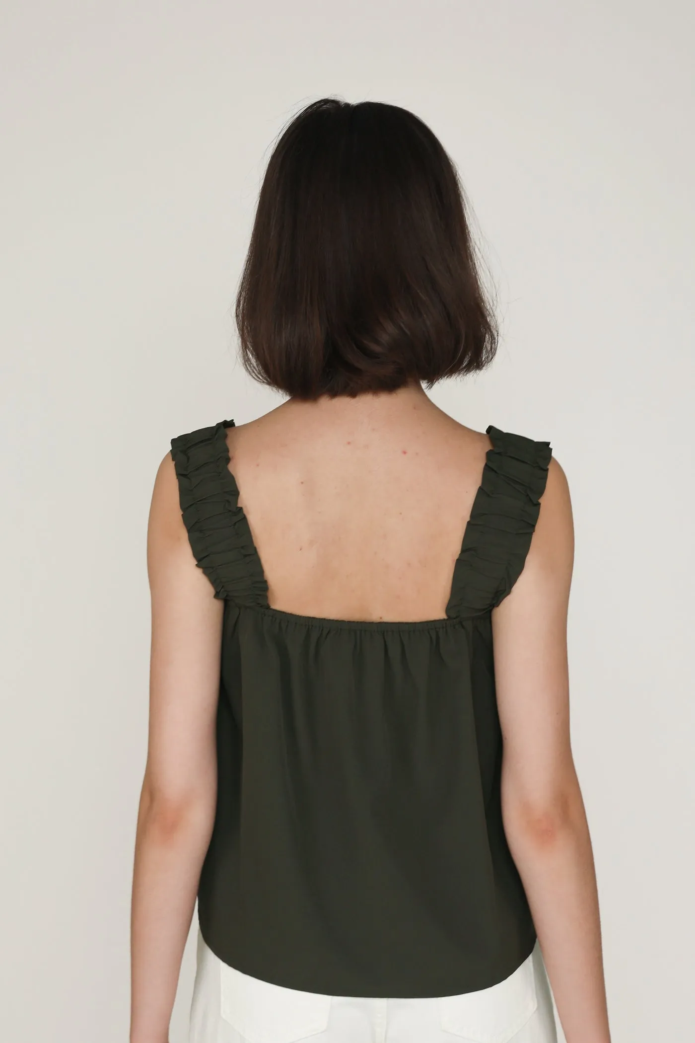 Sebelle Ruched Strap Flare Top