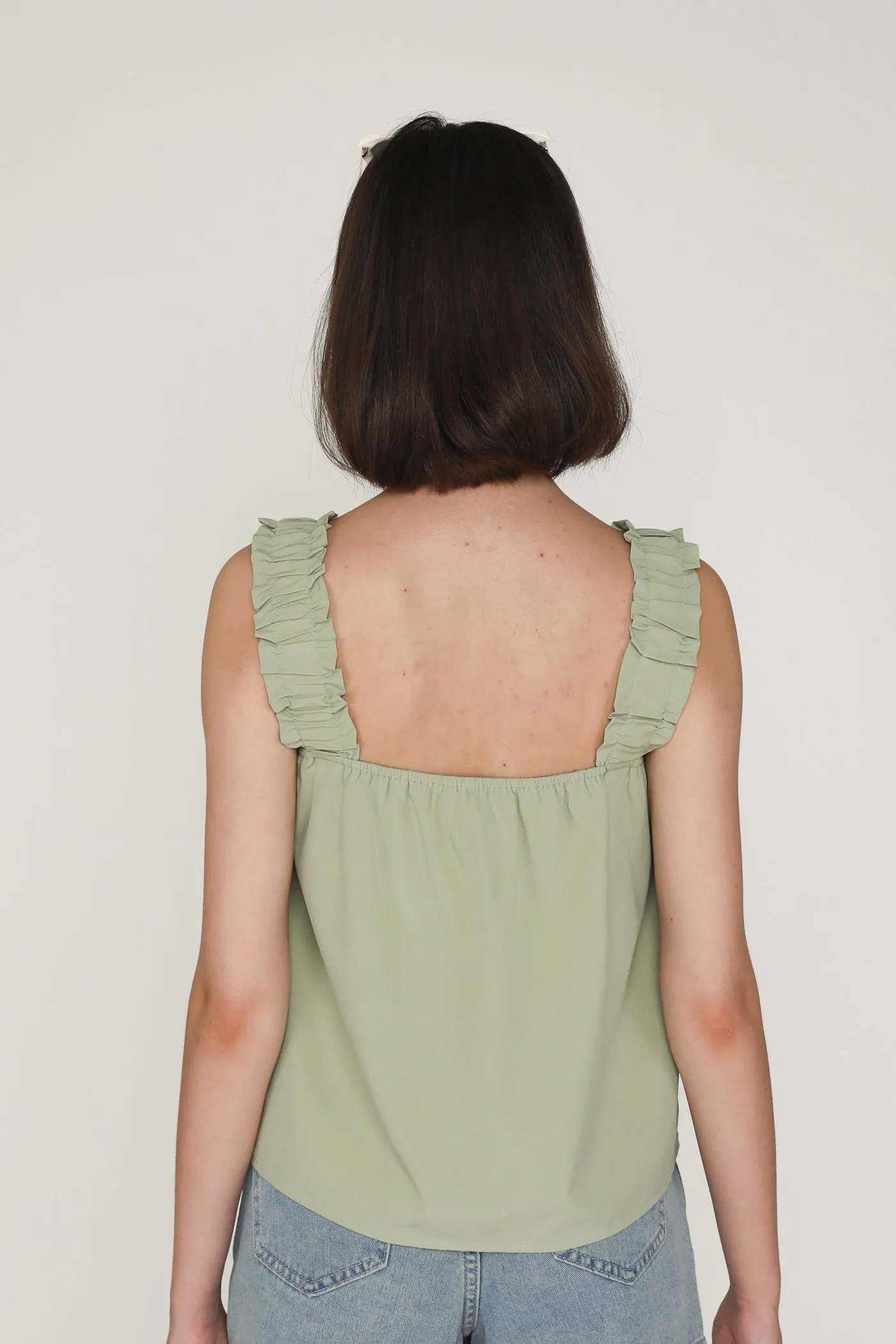 Sebelle Ruched Strap Flare Top