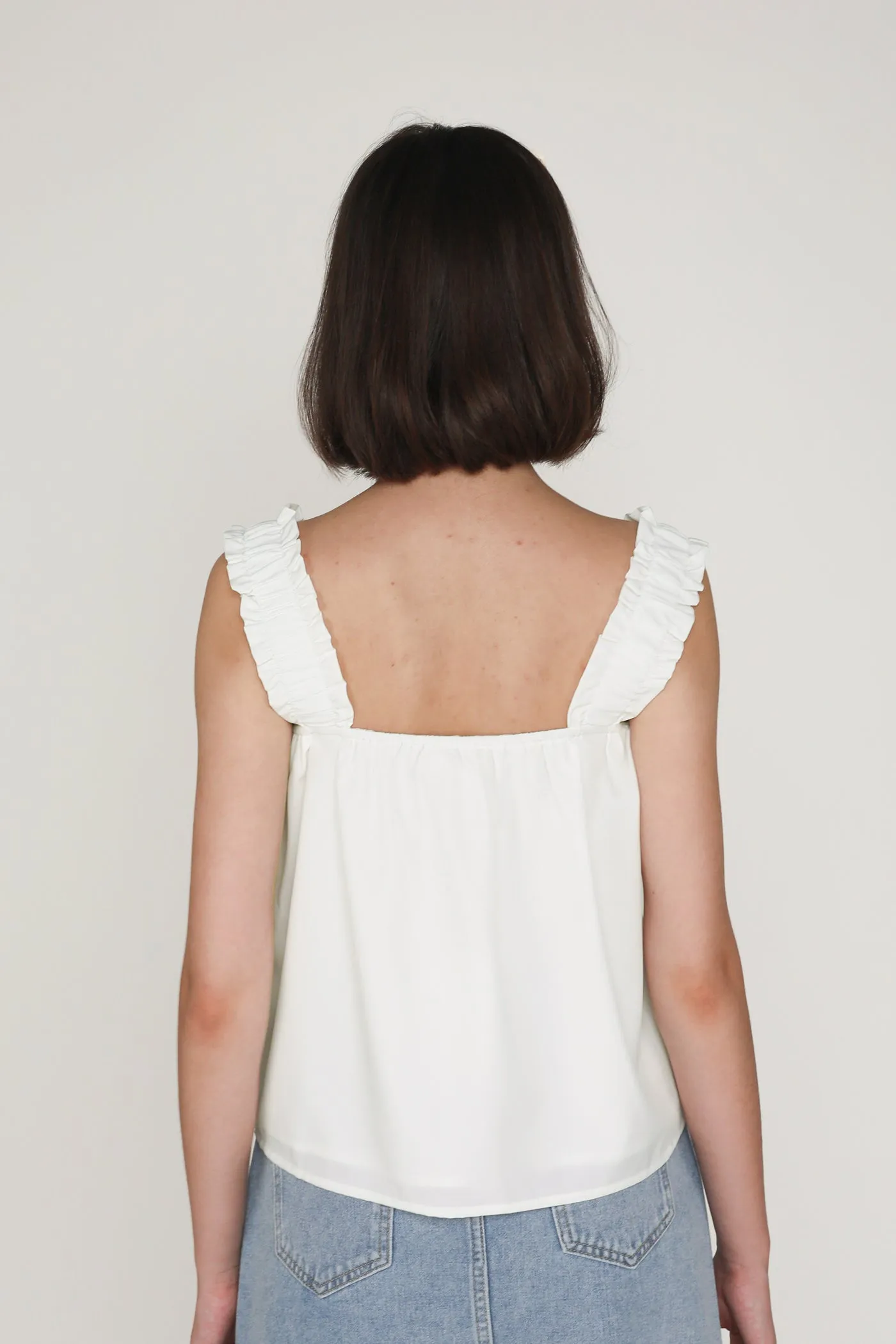 Sebelle Ruched Strap Flare Top