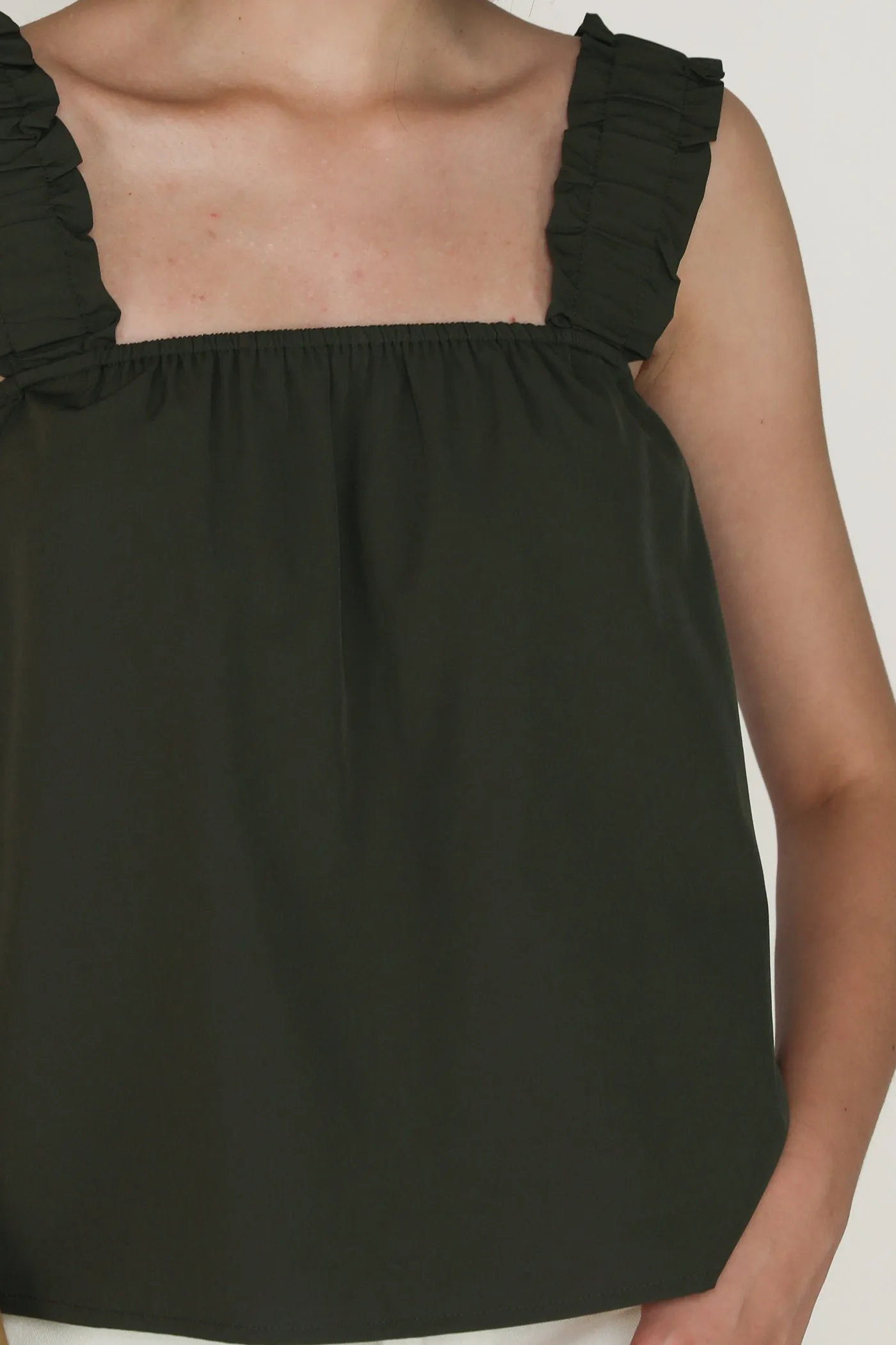 Sebelle Ruched Strap Flare Top