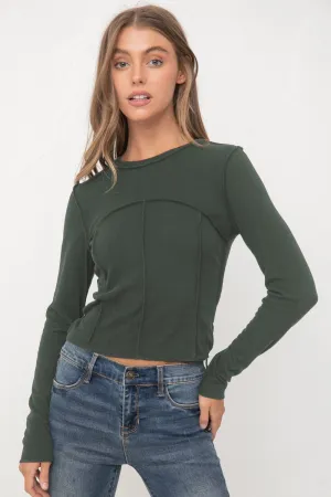 Soft Rib LS Crew Neck Top