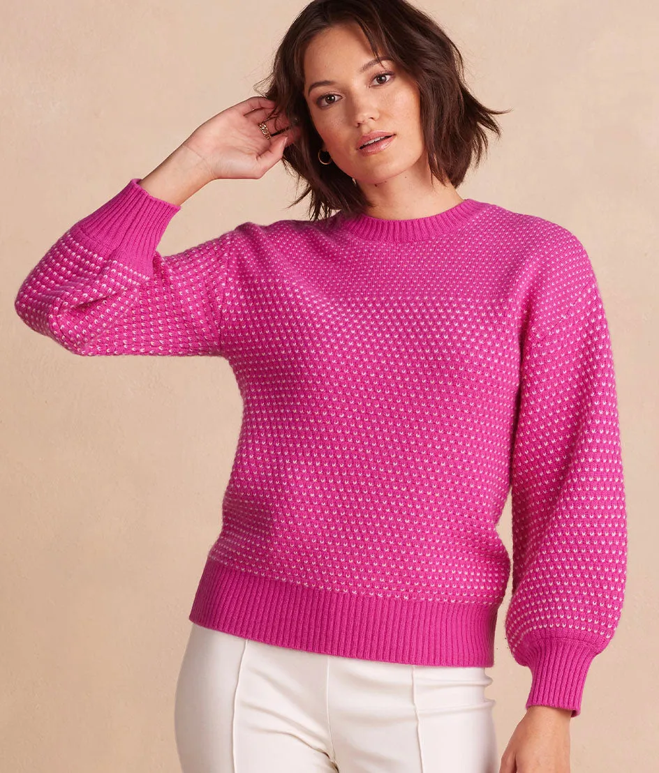 The Luxe Cashmere Blend Mix Stitch Sweater - Hibiscus & Dune
