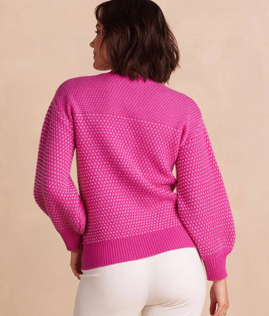 The Luxe Cashmere Blend Mix Stitch Sweater - Hibiscus & Dune