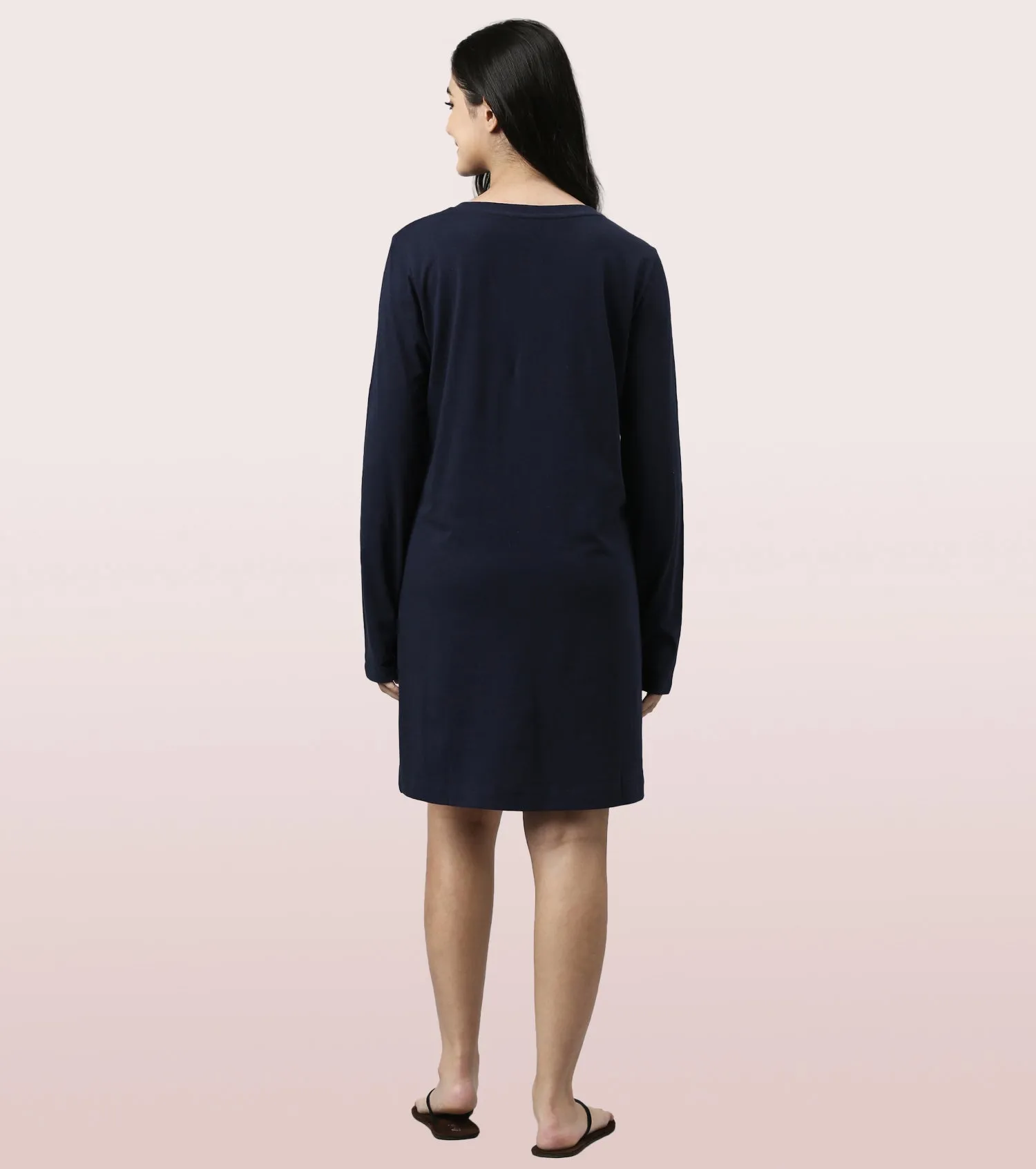 Tunic Tee – Solid | Long Sleeve Tunic Tee With Side Slit & Mindful Graphic