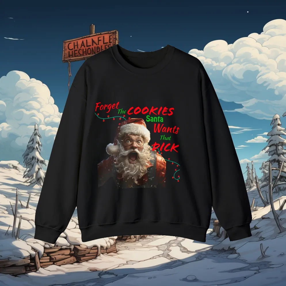 Unisex Frisky Santa Crewneck Sweatshirt. Christmas Sweater. Funny Sweater. LGBTQ Apparel. Gay Apparel. Holiday Sweater. Christmas Clothes