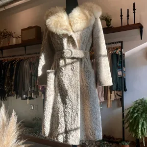 Vintage 70s Belted Sportowne La France Fur Jacket