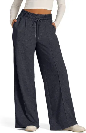 Women's Pants, Linen Pants Summer High Waisted Straight Leg Wide Lightweight Loose