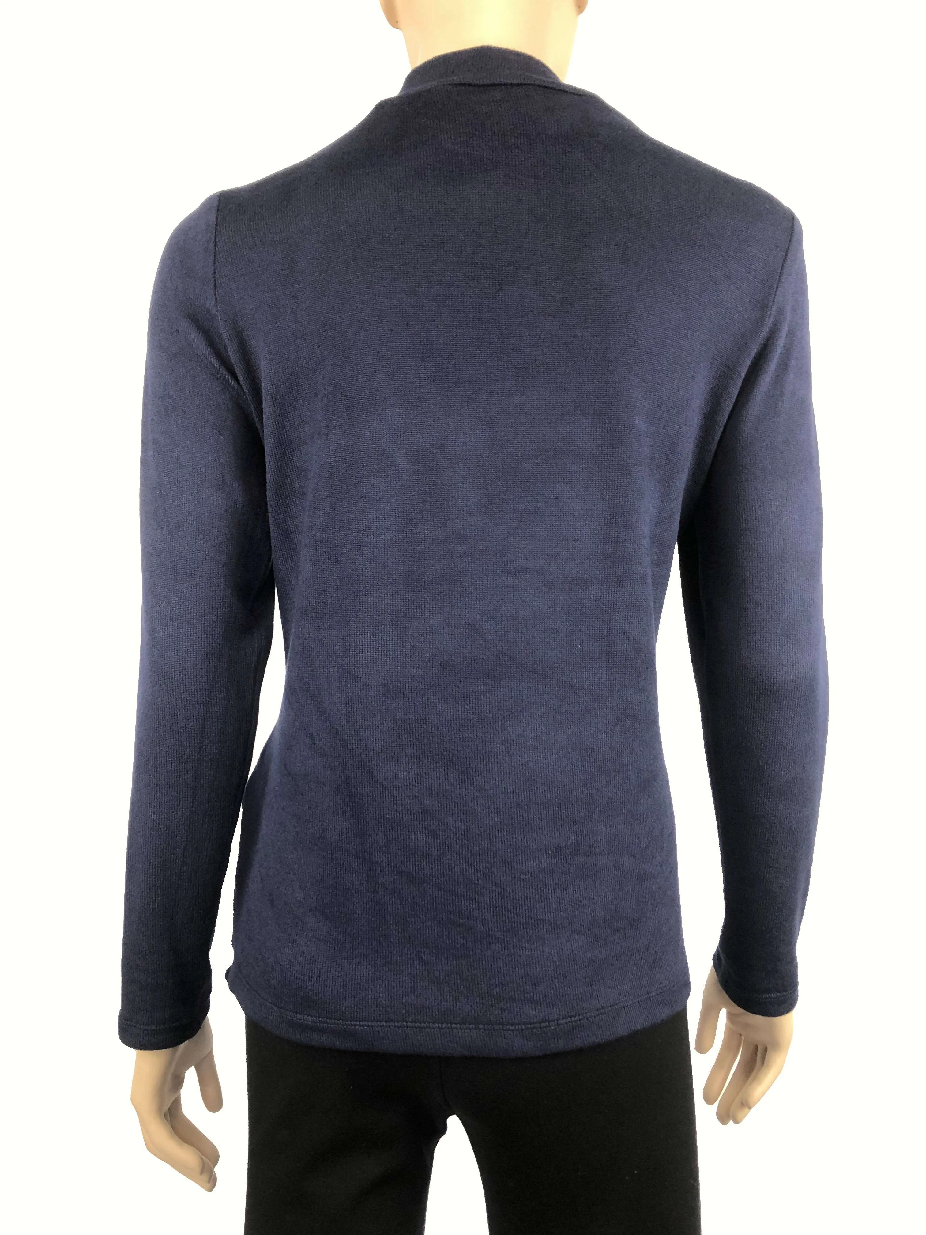 Women's Sweater Navy Mock neck - Made In Canada