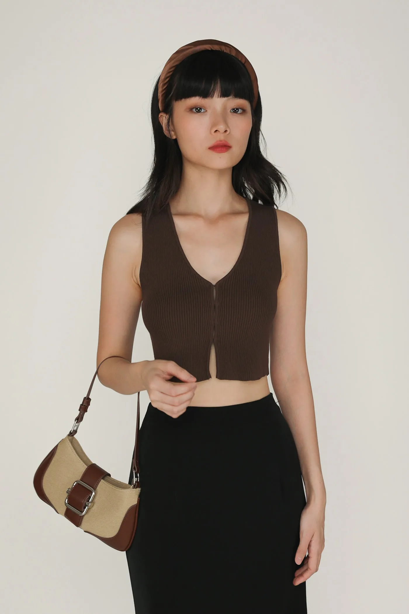 Yuka Hook Front Knit Top