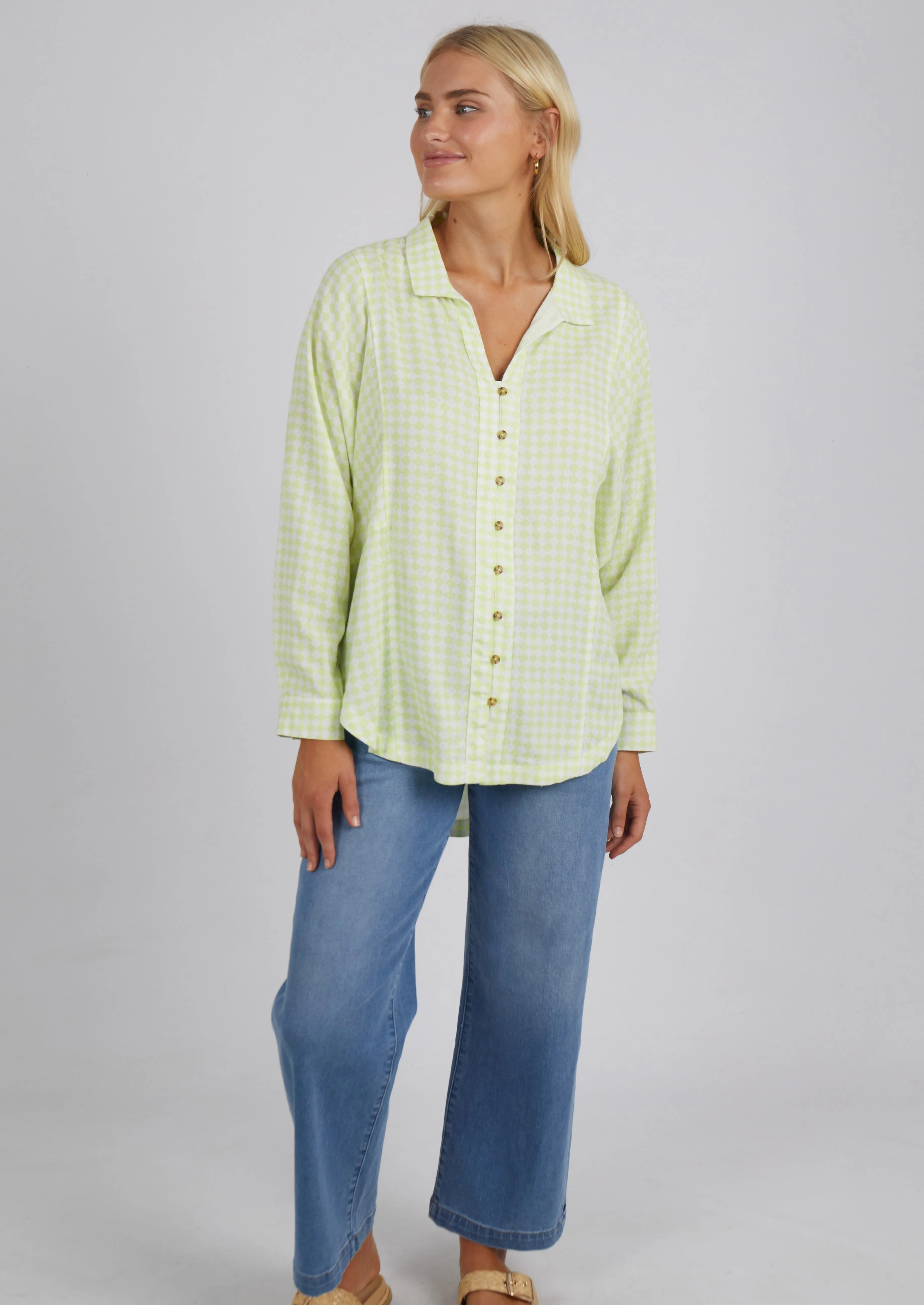 Zest Shirt Keylime Checkerboard